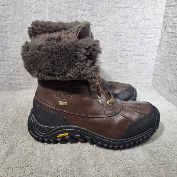 UGG Adirondack II Women's Size US 8 Brown Leather Weatherproof Shearling Boots. - Picture 1 of 12